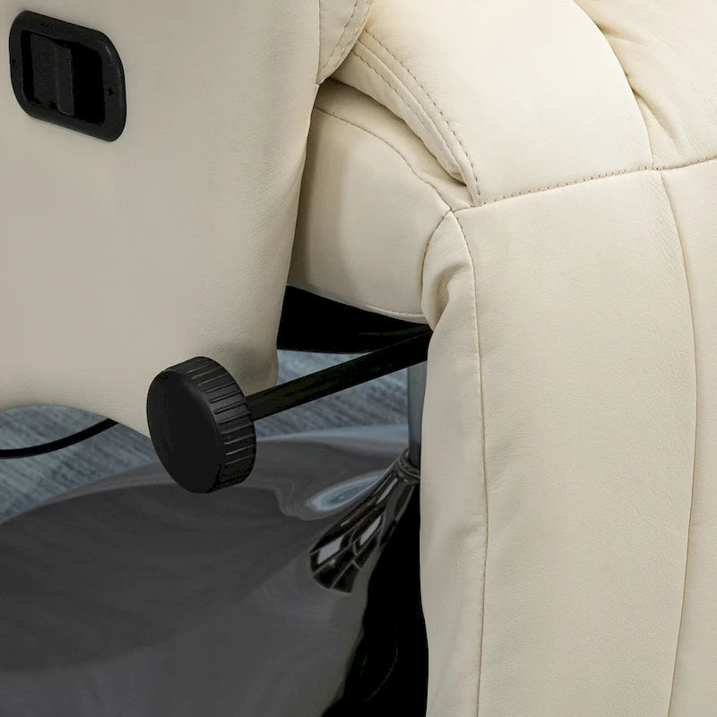 Fauteuil inclinable pour adultes, pivotant et réglable avec repose-pieds, accoudoirs rembourrés, revêtement en similicuir et piètement en acier