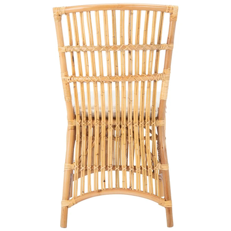 Fauteuil d'appoint SAFAVIEH Patty en rotin avec coussin (lot de 2) - 50 cm (L) x 56 cm (P) x 90 cm (H) - 51 cm (L) x 56 cm (P) x 91 cm (H)