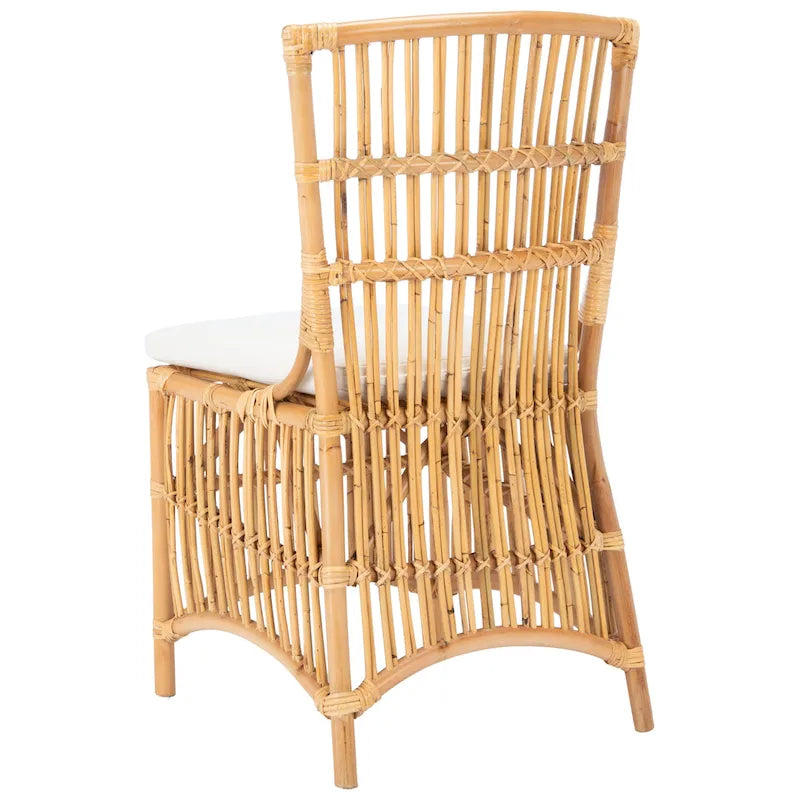 Fauteuil d'appoint SAFAVIEH Patty en rotin avec coussin (lot de 2) - 50 cm (L) x 56 cm (P) x 90 cm (H) - 51 cm (L) x 56 cm (P) x 91 cm (H)
