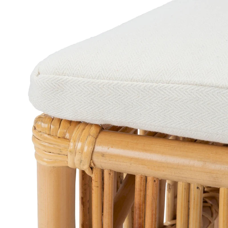 Fauteuil d'appoint SAFAVIEH Patty en rotin avec coussin (lot de 2) - 50 cm (L) x 56 cm (P) x 90 cm (H) - 51 cm (L) x 56 cm (P) x 91 cm (H)
