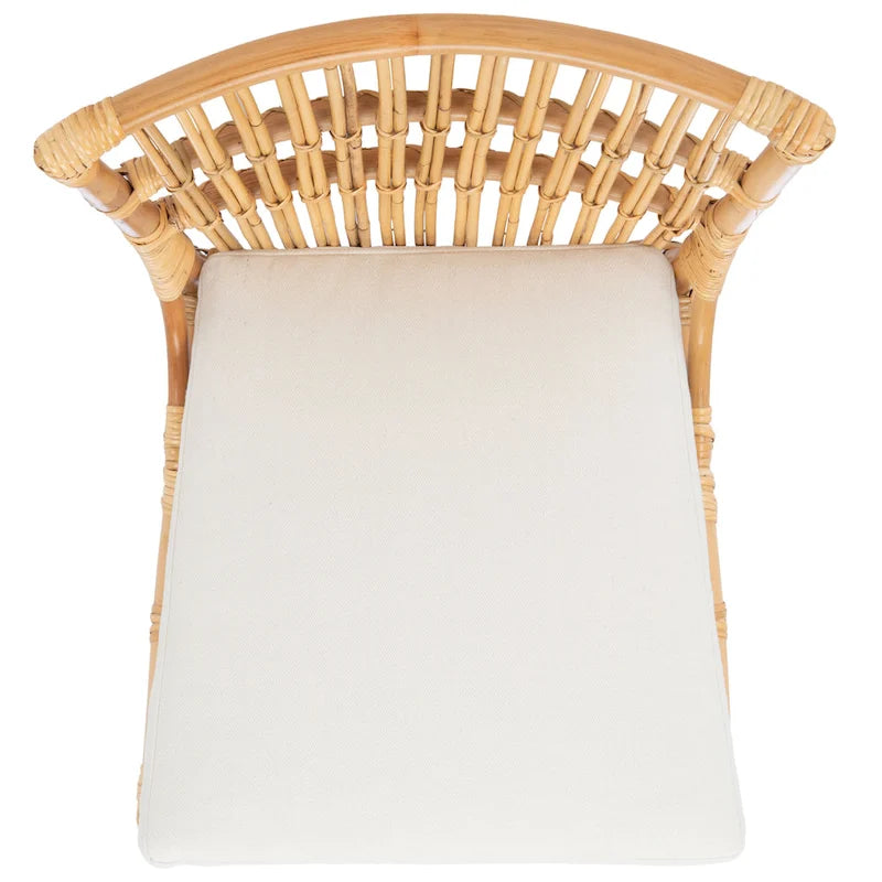 Fauteuil d'appoint SAFAVIEH Patty en rotin avec coussin (lot de 2) - 50 cm (L) x 56 cm (P) x 90 cm (H) - 51 cm (L) x 56 cm (P) x 91 cm (H)
