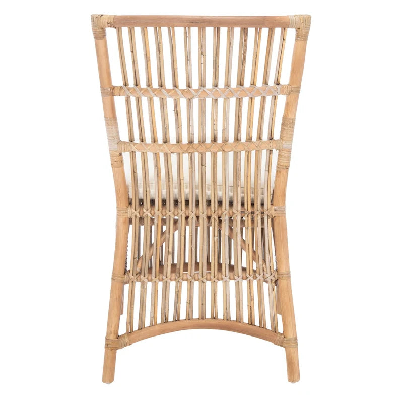 Fauteuil d'appoint SAFAVIEH Patty en rotin avec coussin (lot de 2) - 50 cm (L) x 56 cm (P) x 90 cm (H) - 51 cm (L) x 56 cm (P) x 91 cm (H)
