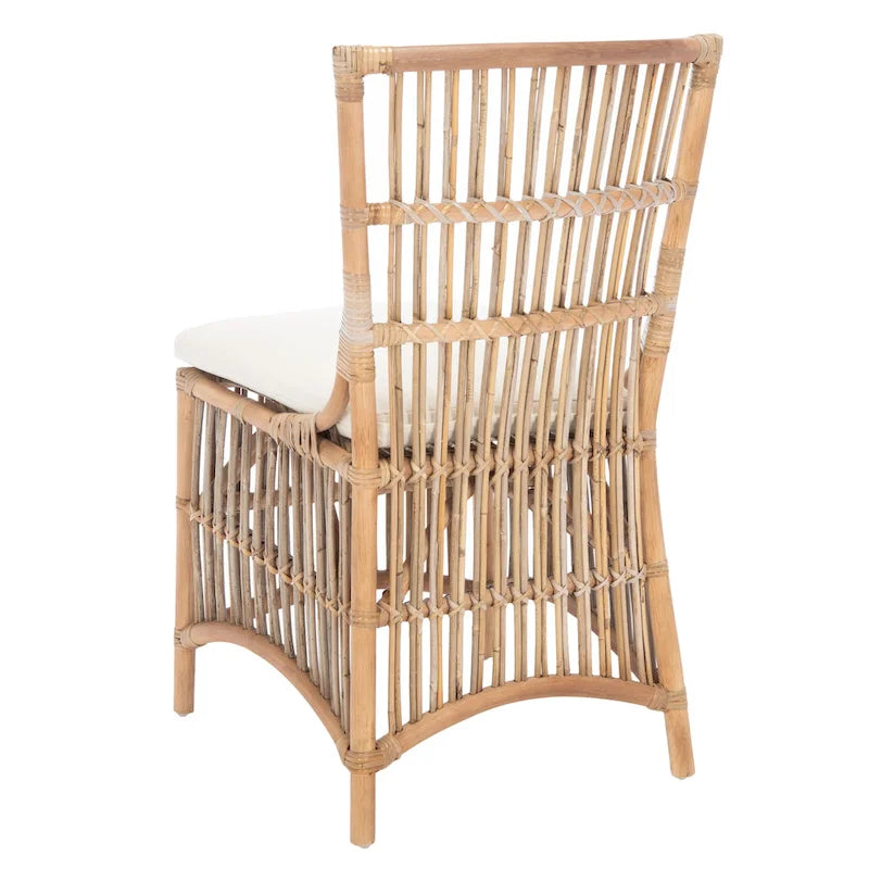 Fauteuil d'appoint SAFAVIEH Patty en rotin avec coussin (lot de 2) - 50 cm (L) x 56 cm (P) x 90 cm (H) - 51 cm (L) x 56 cm (P) x 91 cm (H)