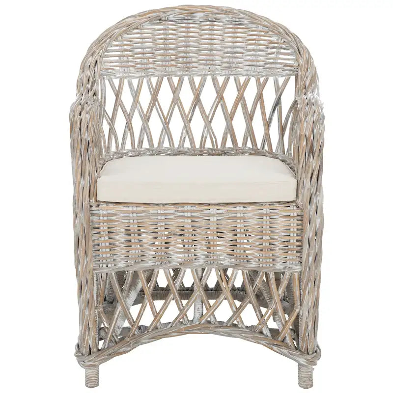 Fauteuil club SAFAVIEH Spyrini en rotin naturel - 65 x 67 x 90 cm (26 x 27 x 36 po)