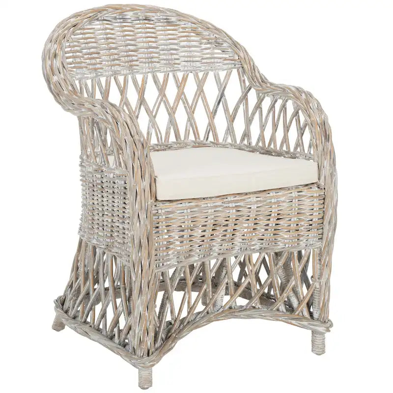 Fauteuil club SAFAVIEH Spyrini en rotin naturel - 65 x 67 x 90 cm (26 x 27 x 36 po)