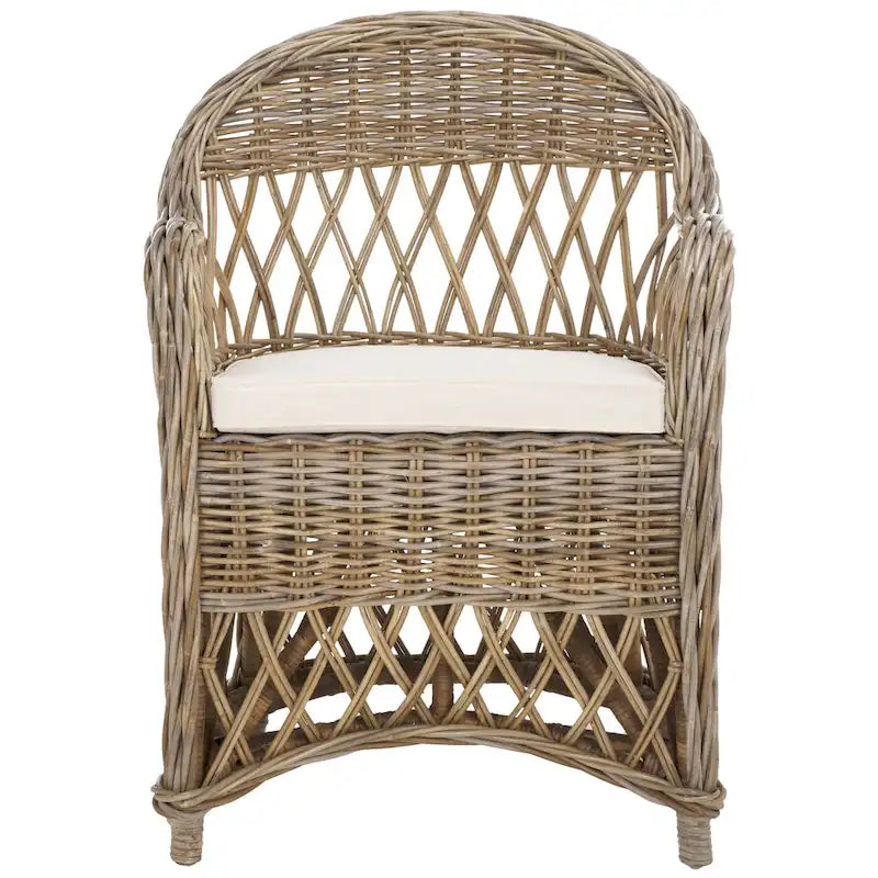 Fauteuil club SAFAVIEH Spyrini en rotin naturel - 65 x 67 x 90 cm (26 x 27 x 36 po)