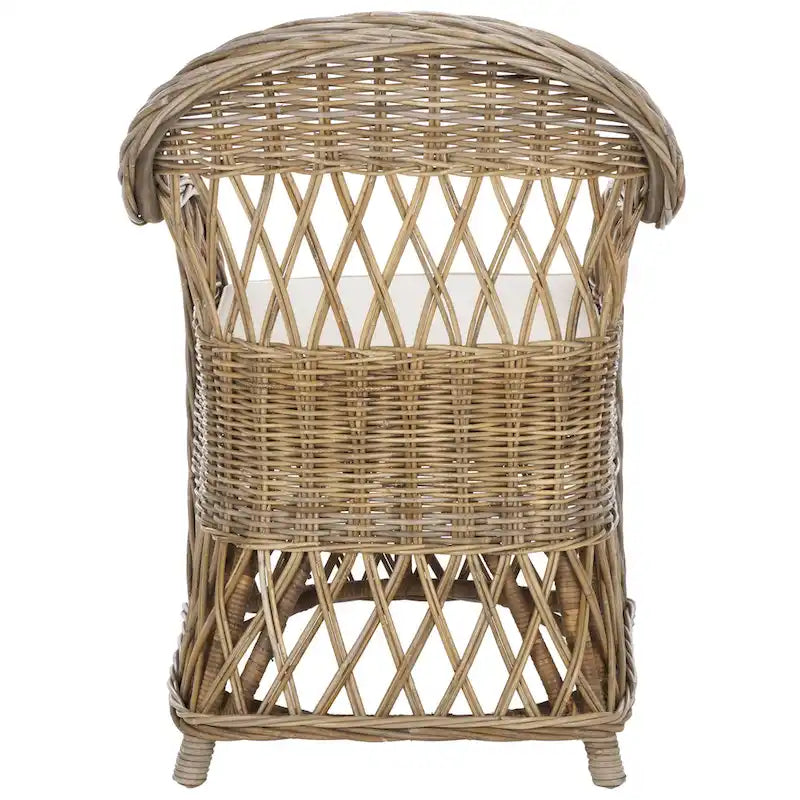 Fauteuil club SAFAVIEH Spyrini en rotin naturel - 65 x 67 x 90 cm (26 x 27 x 36 po)
