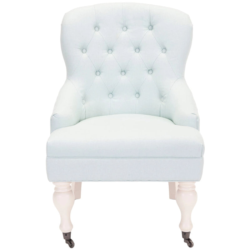 Fauteuil Chrissy beige capitonné SAFAVIEH - 60 x 73 x 88 cm (24 x 29 x 35 po)