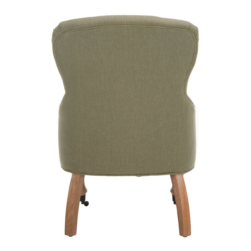Fauteuil Chrissy beige capitonné SAFAVIEH - 60 x 73 x 88 cm (24 x 29 x 35 po)