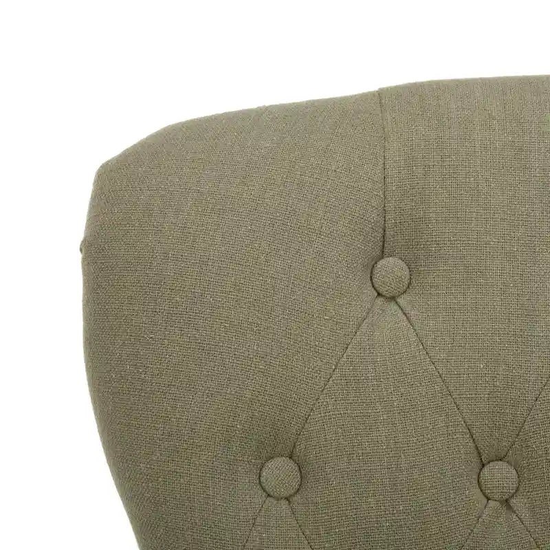 Fauteuil Chrissy beige capitonné SAFAVIEH - 60 x 73 x 88 cm (24 x 29 x 35 po)