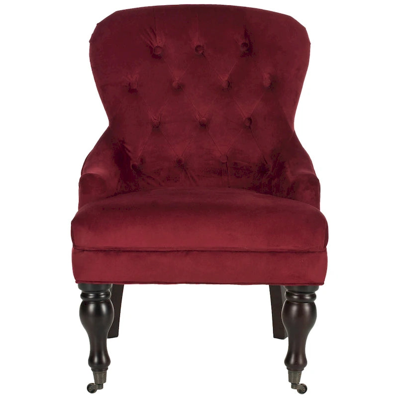Fauteuil Chrissy beige capitonné SAFAVIEH - 60 x 73 x 88 cm (24 x 29 x 35 po)