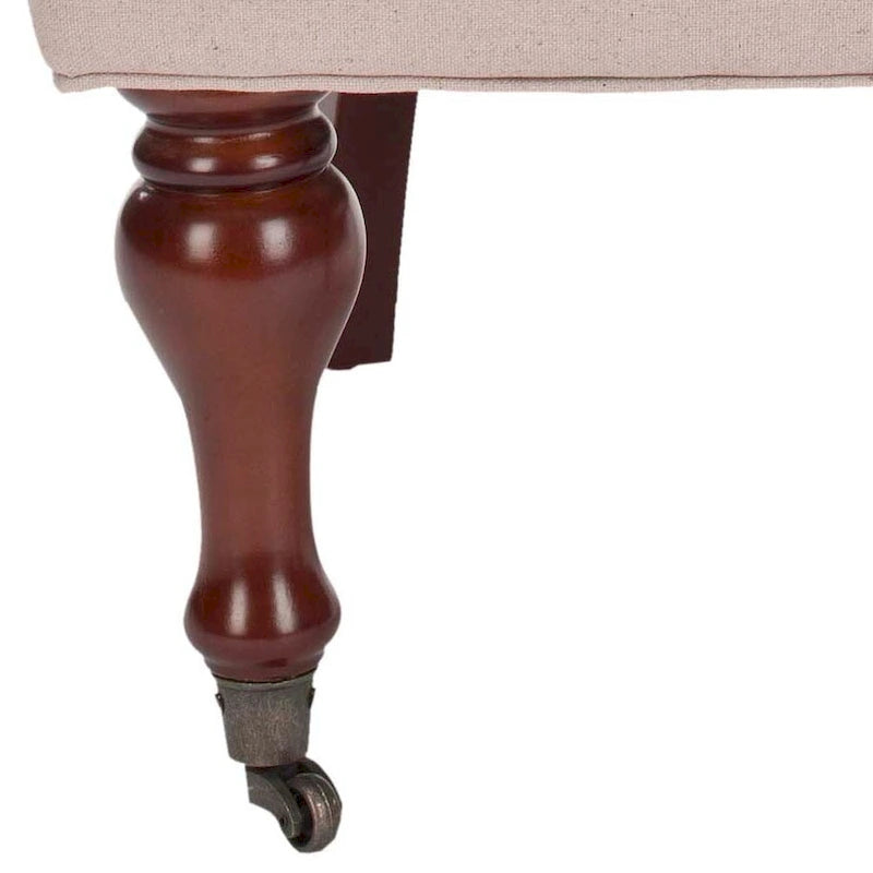 Fauteuil Chrissy beige capitonné SAFAVIEH - 60 x 73 x 88 cm (24 x 29 x 35 po)