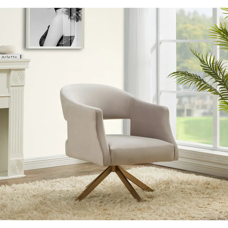 Fauteuil pivotant d'appoint Sanni de SAFAVIEH Couture - 68,6 cm (L) x 73,7 cm (P) x 83,8 cm (H)