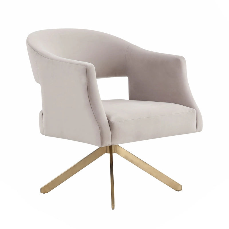 Fauteuil pivotant d'appoint Sanni de SAFAVIEH Couture - 68,6 cm (L) x 73,7 cm (P) x 83,8 cm (H)