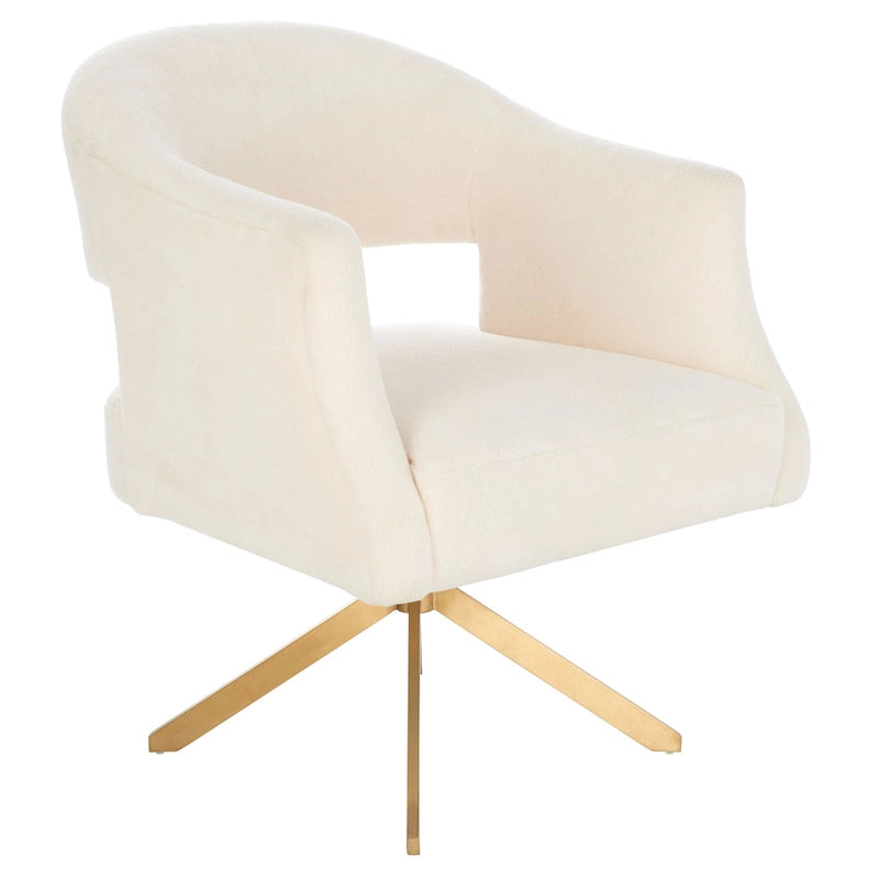 Fauteuil pivotant d'appoint Sanni de SAFAVIEH Couture - 68,6 cm (L) x 73,7 cm (P) x 83,8 cm (H)