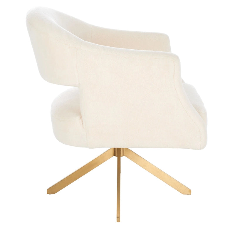 Fauteuil pivotant d'appoint Sanni de SAFAVIEH Couture - 68,6 cm (L) x 73,7 cm (P) x 83,8 cm (H)