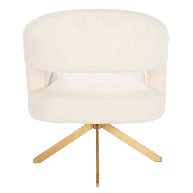 Fauteuil pivotant d'appoint Sanni de SAFAVIEH Couture - 68,6 cm (L) x 73,7 cm (P) x 83,8 cm (H)