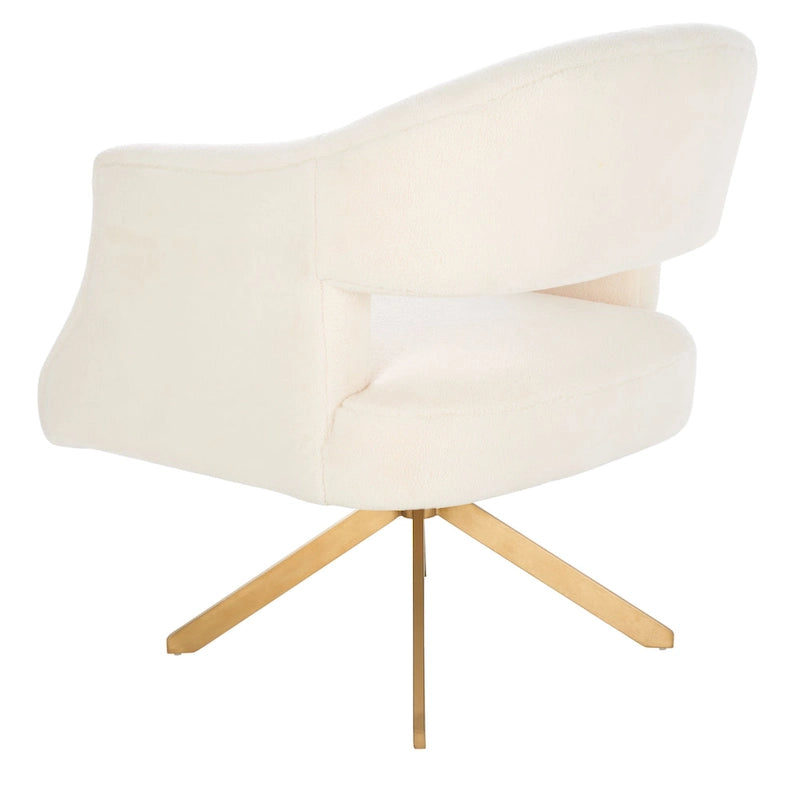 Fauteuil pivotant d'appoint Sanni de SAFAVIEH Couture - 68,6 cm (L) x 73,7 cm (P) x 83,8 cm (H)