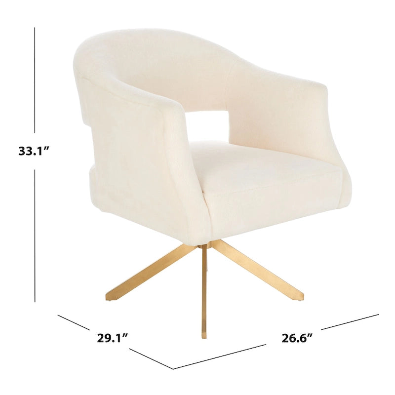 Fauteuil pivotant d'appoint Sanni de SAFAVIEH Couture - 68,6 cm (L) x 73,7 cm (P) x 83,8 cm (H)