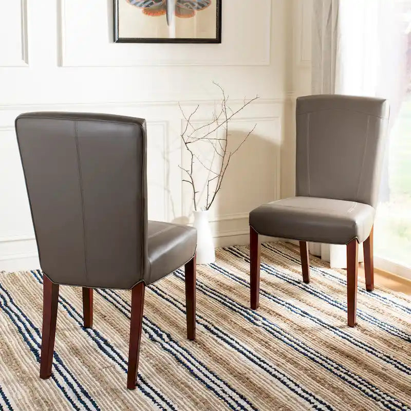 Chaises de salle à manger SAFAVIEH Suzie Parsons en cuir marbré marron (lot de 2) - 51,5 x 63 x 100 cm - 51 cm (L) x 64 cm (P) x 99 cm (H)