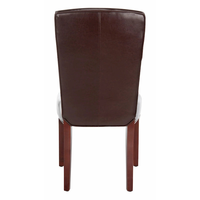 Chaises de salle à manger SAFAVIEH Suzie Parsons en cuir marbré marron (lot de 2) - 51,5 x 63 x 100 cm - 51 cm (L) x 64 cm (P) x 99 cm (H)