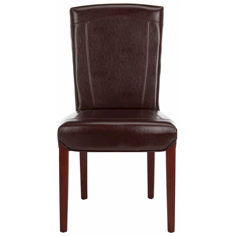 Chaises de salle à manger SAFAVIEH Suzie Parsons en cuir marbré marron (lot de 2) - 51,5 x 63 x 100 cm - 51 cm (L) x 64 cm (P) x 99 cm (H)