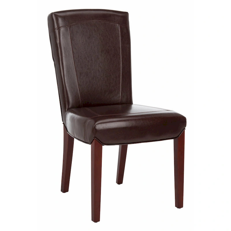 Chaises de salle à manger SAFAVIEH Suzie Parsons en cuir marbré marron (lot de 2) - 51,5 x 63 x 100 cm - 51 cm (L) x 64 cm (P) x 99 cm (H)