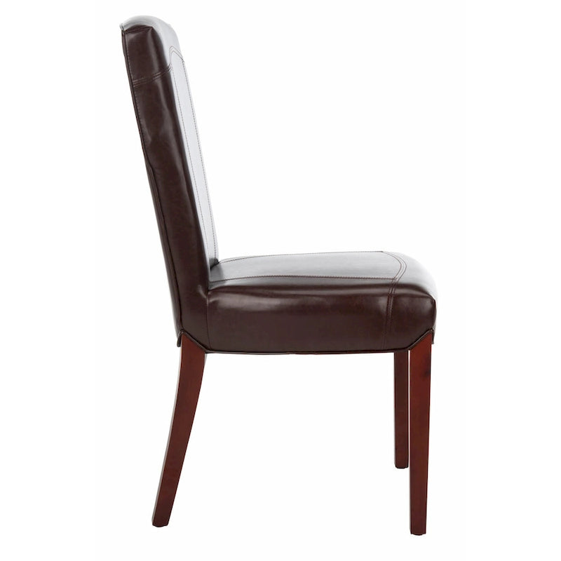 Chaises de salle à manger SAFAVIEH Suzie Parsons en cuir marbré marron (lot de 2) - 51,5 x 63 x 100 cm - 51 cm (L) x 64 cm (P) x 99 cm (H)