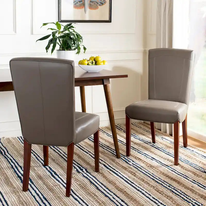 Chaises de salle à manger SAFAVIEH Suzie Parsons en cuir marbré marron (lot de 2) - 51,5 x 63 x 100 cm - 51 cm (L) x 64 cm (P) x 99 cm (H)
