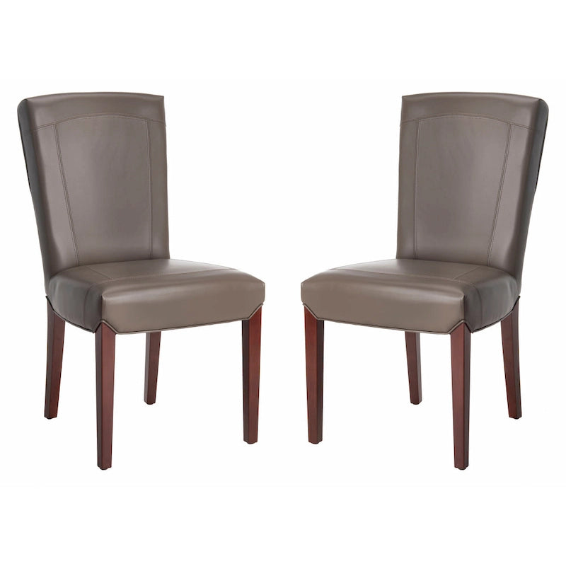 Chaises de salle à manger SAFAVIEH Suzie Parsons en cuir marbré marron (lot de 2) - 51,5 x 63 x 100 cm - 51 cm (L) x 64 cm (P) x 99 cm (H)