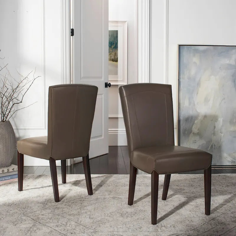 Chaises de salle à manger SAFAVIEH Suzie Parsons en cuir marbré marron (lot de 2) - 51,5 x 63 x 100 cm - 51 cm (L) x 64 cm (P) x 99 cm (H)