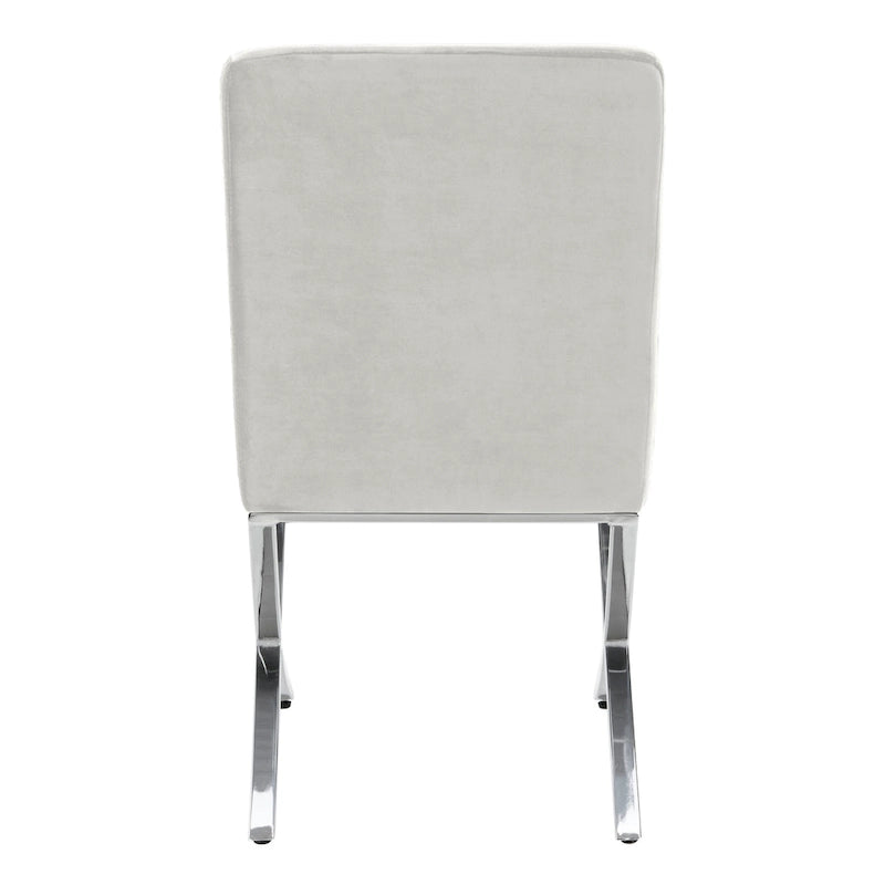 Chaise d'appoint capitonnée SAFAVIEH Merrilee Glam en chrome noir - 48 cm (L) x 58 cm (P) x 89 cm (H)
