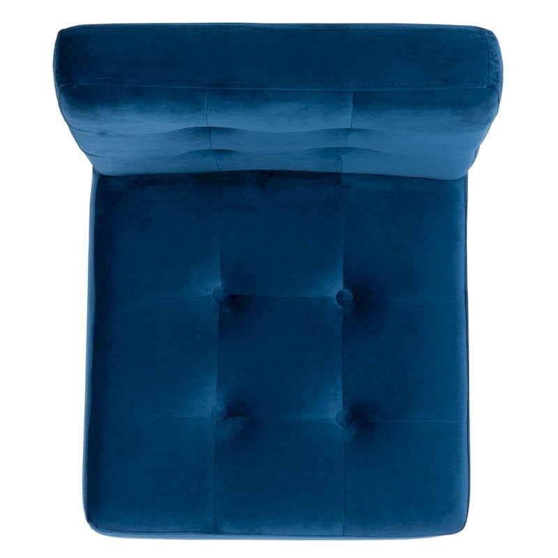 Chaise d'appoint capitonnée SAFAVIEH Merrilee Glam en chrome noir - 48 cm (L) x 58 cm (P) x 89 cm (H)