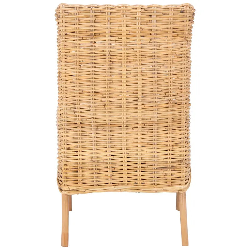 Fauteuil d'appoint SAFAVIEH Winnifred en rotin style côtier avec coussin - 47 cm (L) x 58 cm (l) x 97 cm (H) - 48 cm (L) x 58 cm (P) x 97 cm (H)