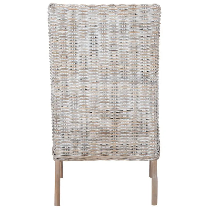 Fauteuil d'appoint SAFAVIEH Winnifred en rotin style côtier avec coussin - 47 cm (L) x 58 cm (l) x 97 cm (H) - 48 cm (L) x 58 cm (P) x 97 cm (H)