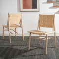 Chaises de salle à manger SAFAVIEH Nadine en rotin style côtier (lot de 2) - 63 x 50 cm (L) x 40 cm (H) - 64 x 51 x 89 cm (l)