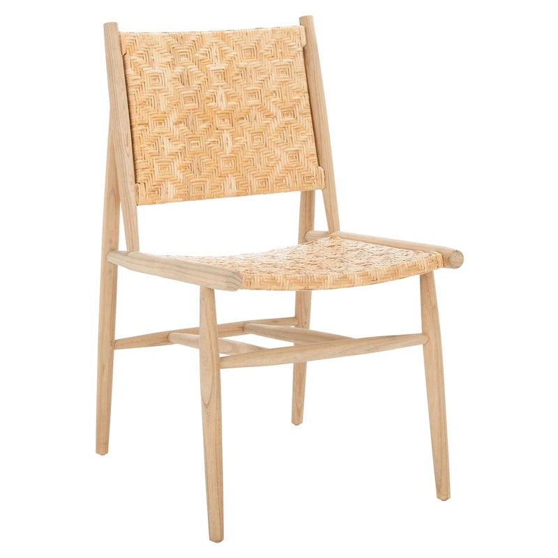 Chaises de salle à manger SAFAVIEH Nadine en rotin style côtier (lot de 2) - 63 x 50 cm (L) x 40 cm (H) - 64 x 51 x 89 cm (l)
