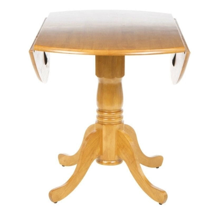 Table de salle à manger ronde à abattants de 107 cm (42 pouces) en chêne massif - 75,6 cm (29,75 pouces) H x 107 cm (42 pouces) L x 107 cm (42 pouces) l