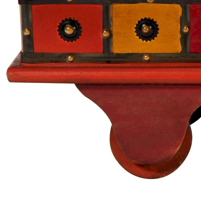 Boîte de rangement vidaXL rouge 43,3 x 15,7 x 15,7 cm en bois d'acacia massif