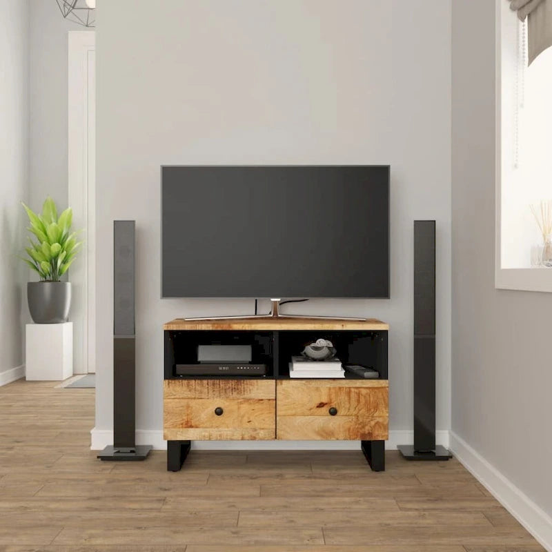 vidaXL TV Stand 27.6x13x18.1 Solid Wood Mango