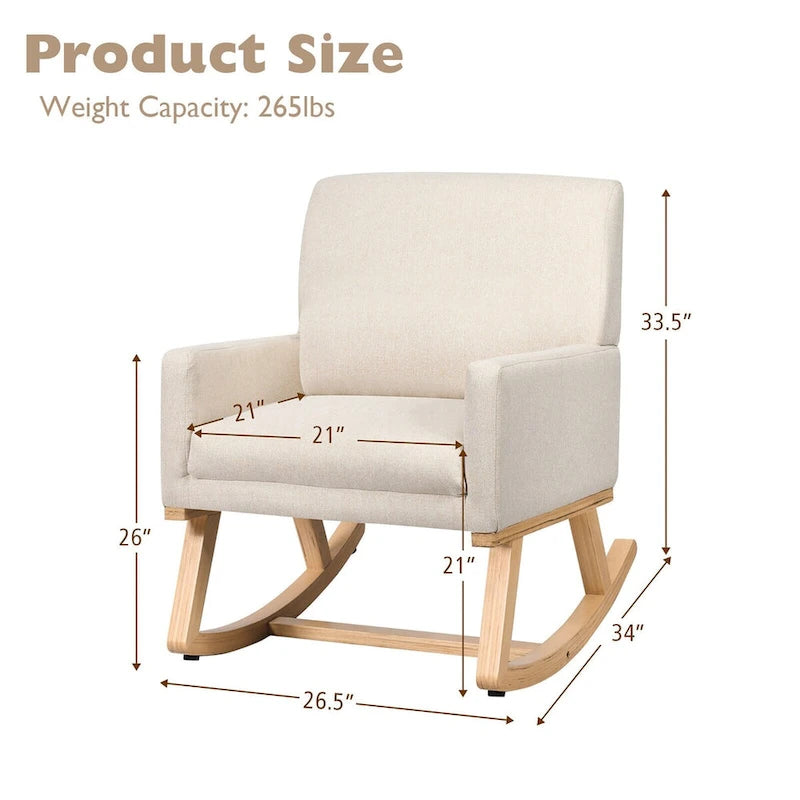 Gymax Ensemble de 2 fauteuils lounge rembourrés en tissu style milieu du siècle