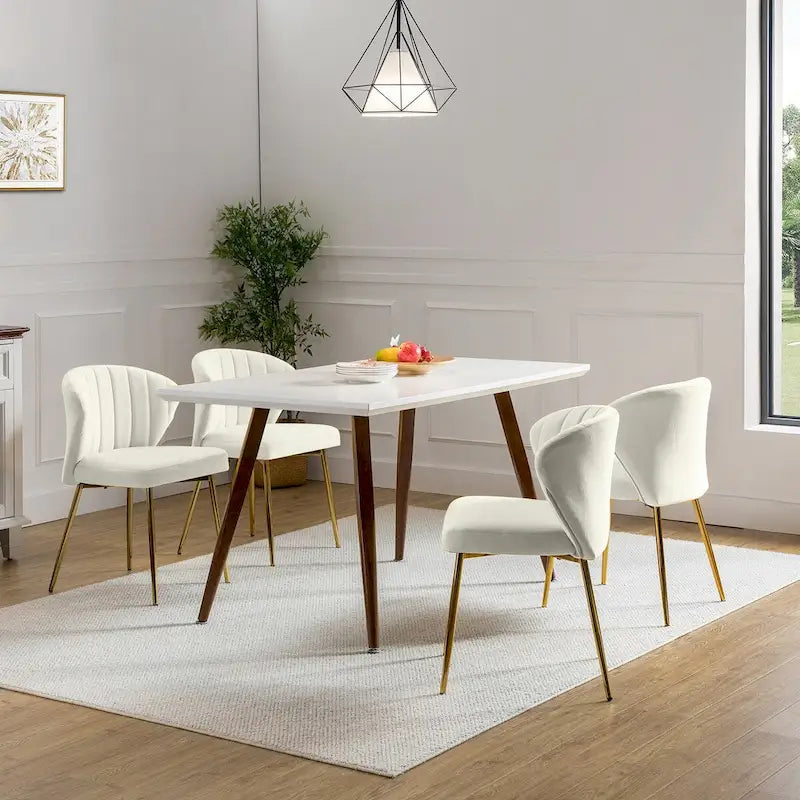 Ensemble de 4 chaises d'appoint Barbara avec piètement en métal par HULALA HOME