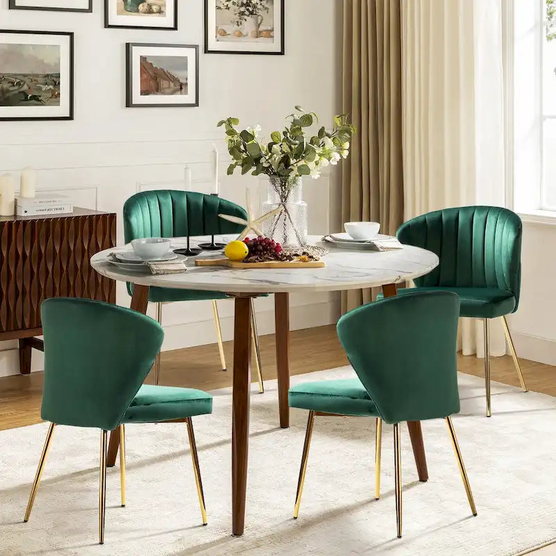 Ensemble de 4 chaises d'appoint Barbara avec piètement en métal par HULALA HOME