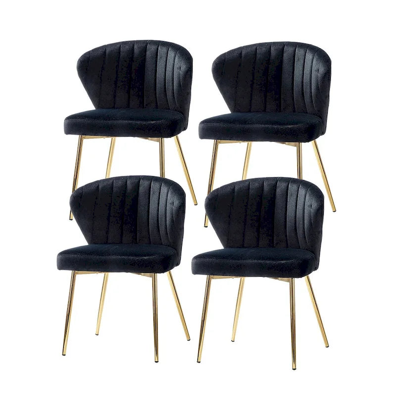 Ensemble de 4 chaises d'appoint Barbara avec piètement en métal par HULALA HOME