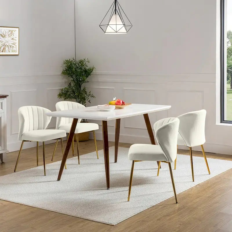 Ensemble de 4 chaises d'appoint Barbara avec piètement en métal par HULALA HOME