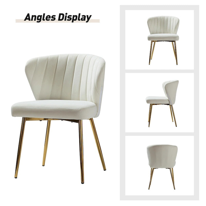 Ensemble de 4 chaises d'appoint Barbara avec piètement en métal par HULALA HOME