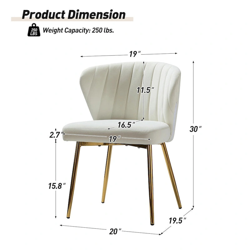 Ensemble de 4 chaises d'appoint Barbara avec piètement en métal par HULALA HOME
