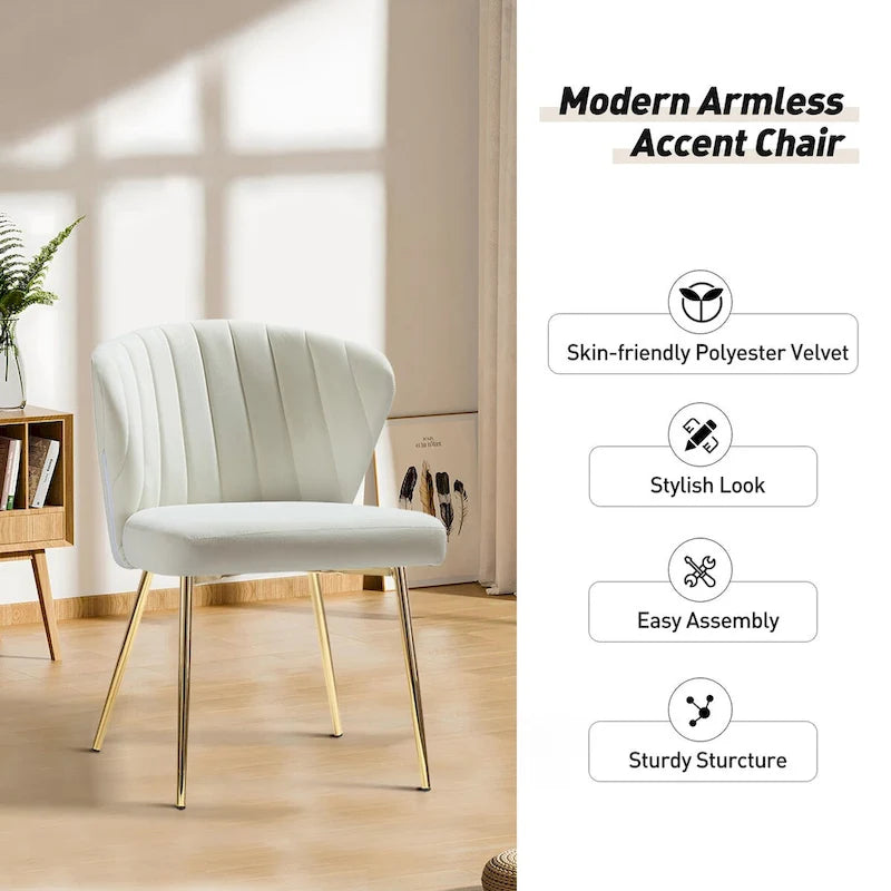 Ensemble de 4 chaises d'appoint Barbara avec piètement en métal par HULALA HOME