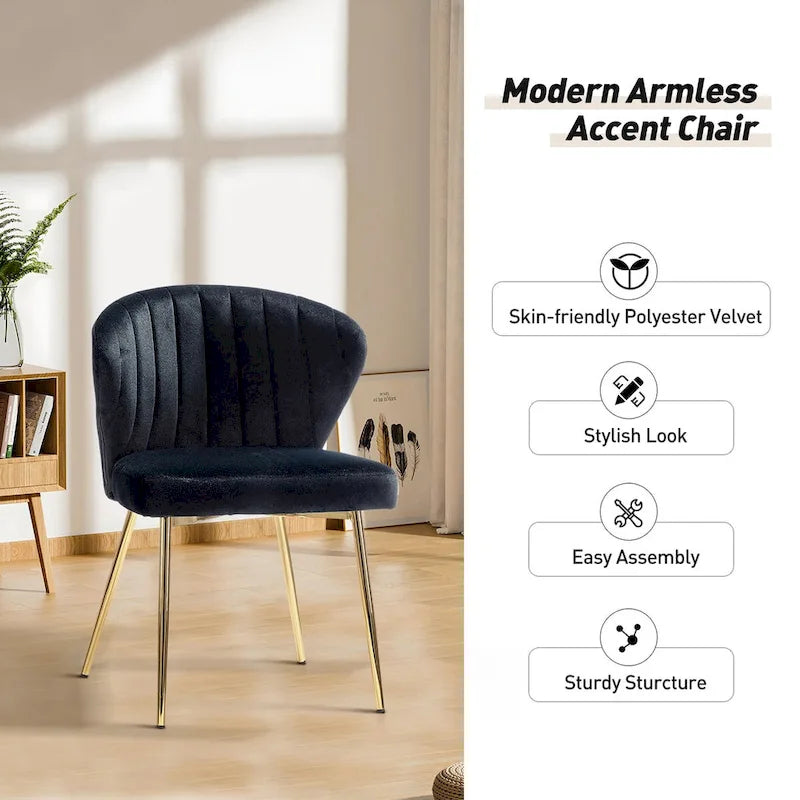 Ensemble de 4 chaises d'appoint Barbara avec piètement en métal par HULALA HOME