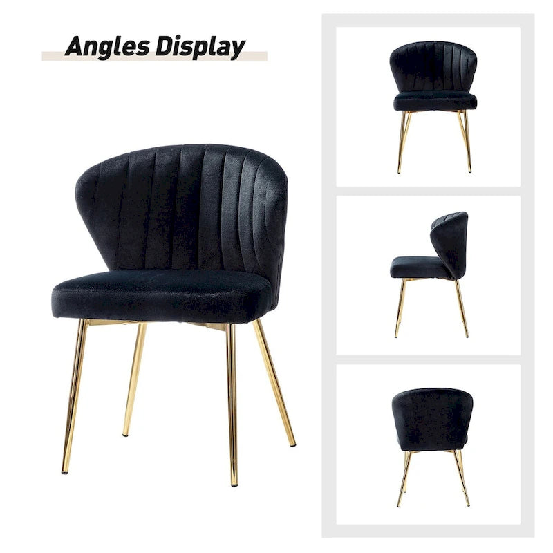 Ensemble de 4 chaises d'appoint Barbara avec piètement en métal par HULALA HOME